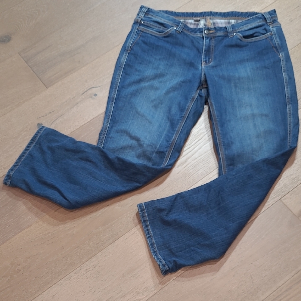 Carhartt Jeans Women's sz 18 Flannel Lined Boone Relaxed Fit Straight Leg Denim